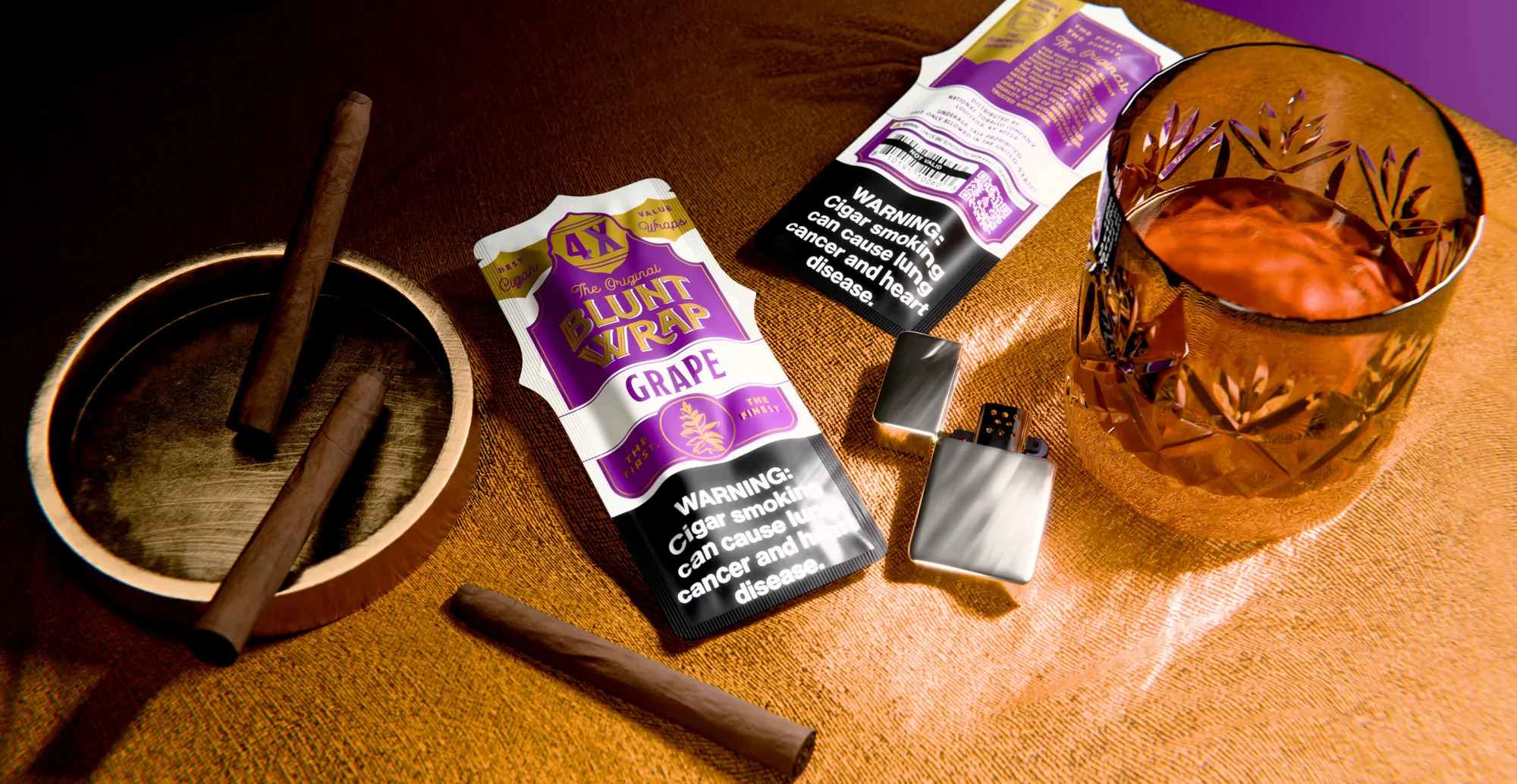 The Original Blunt Wrap 4X Grape cigar wraps