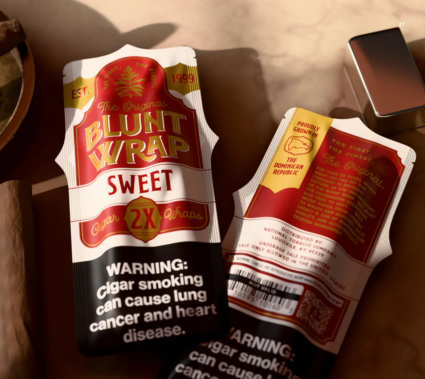 The new Original Blunt Wrap Sweet 2X package, front and back